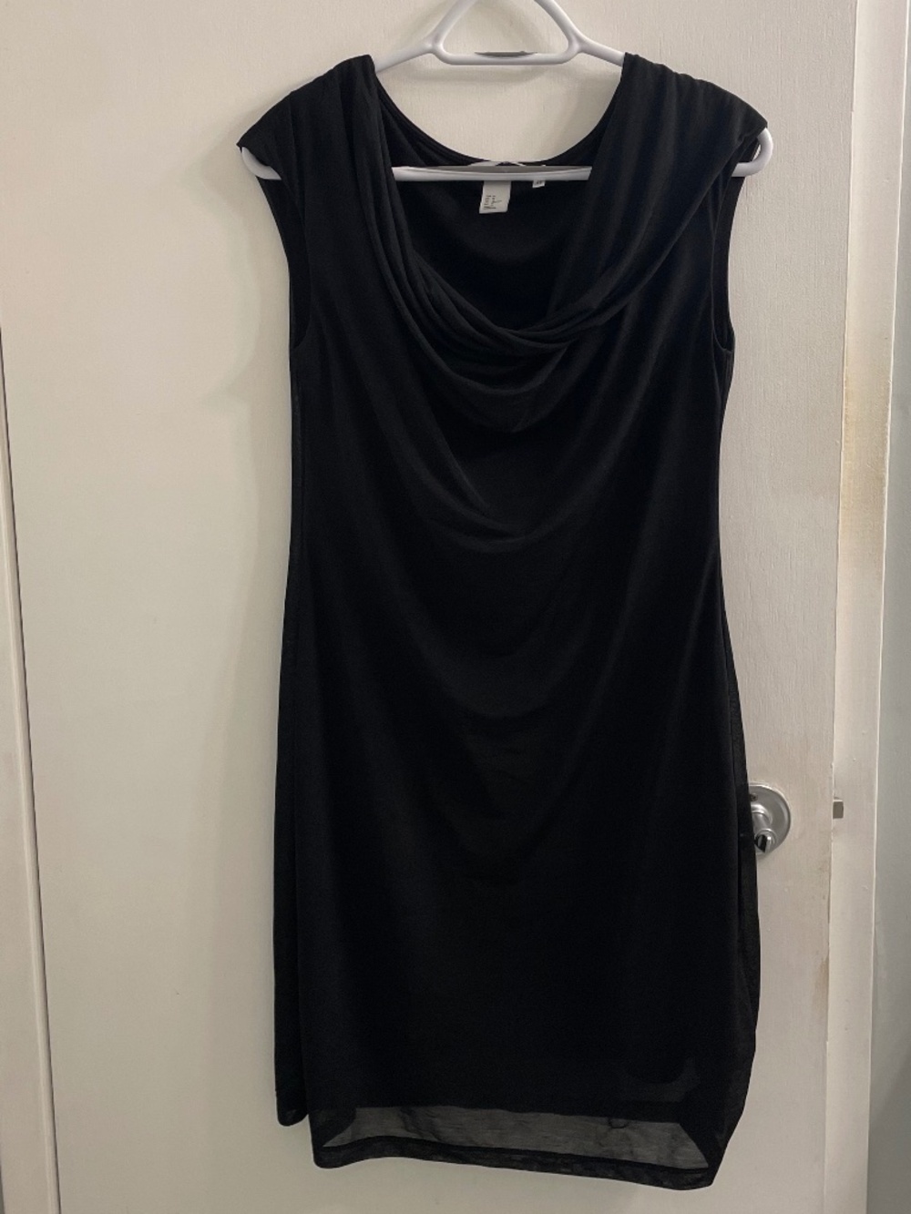 Black cowl neck dress